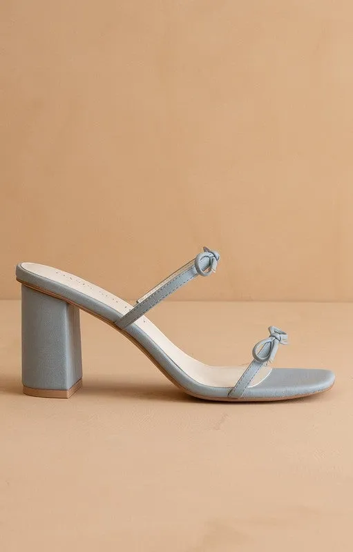 Wendy Double Strap Bow Heels- Blue