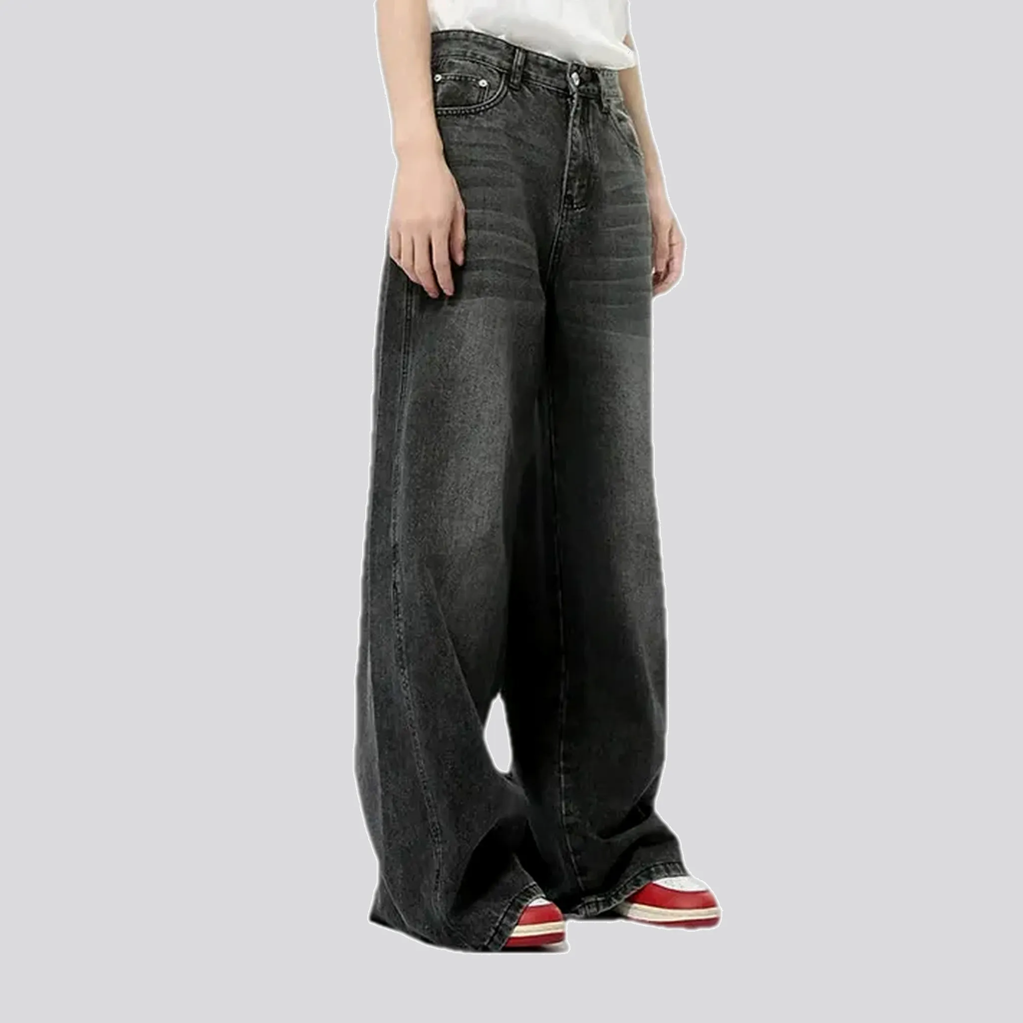 Whiskered boho style men's jeans