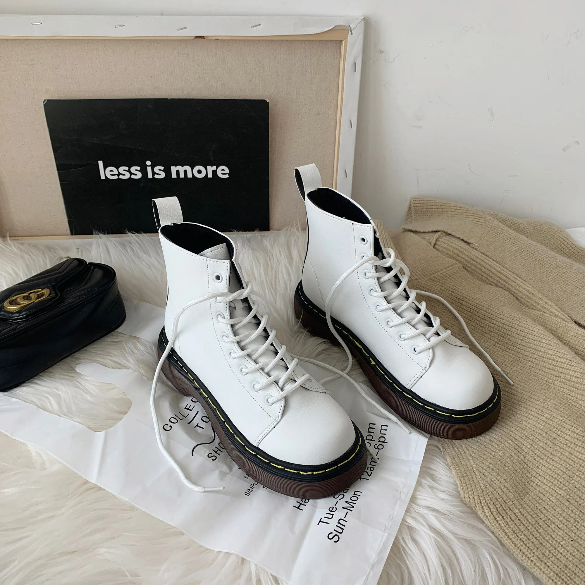 White Martin boots KF81736