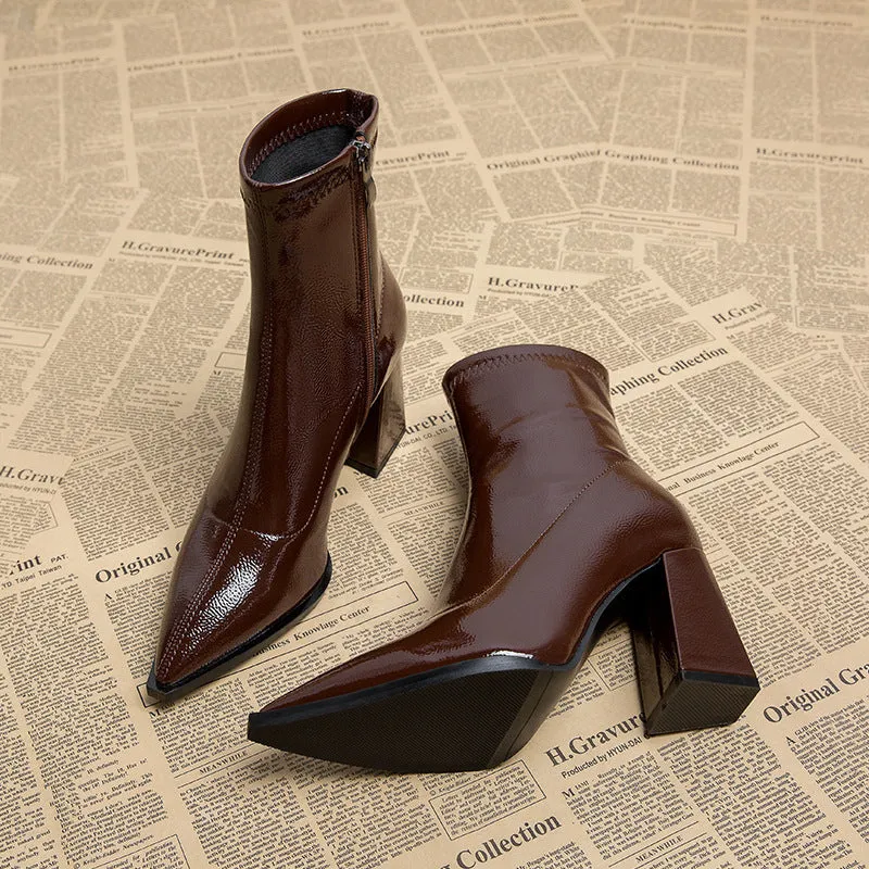 Women's Autumn And Winter White Skinny Boots Boots