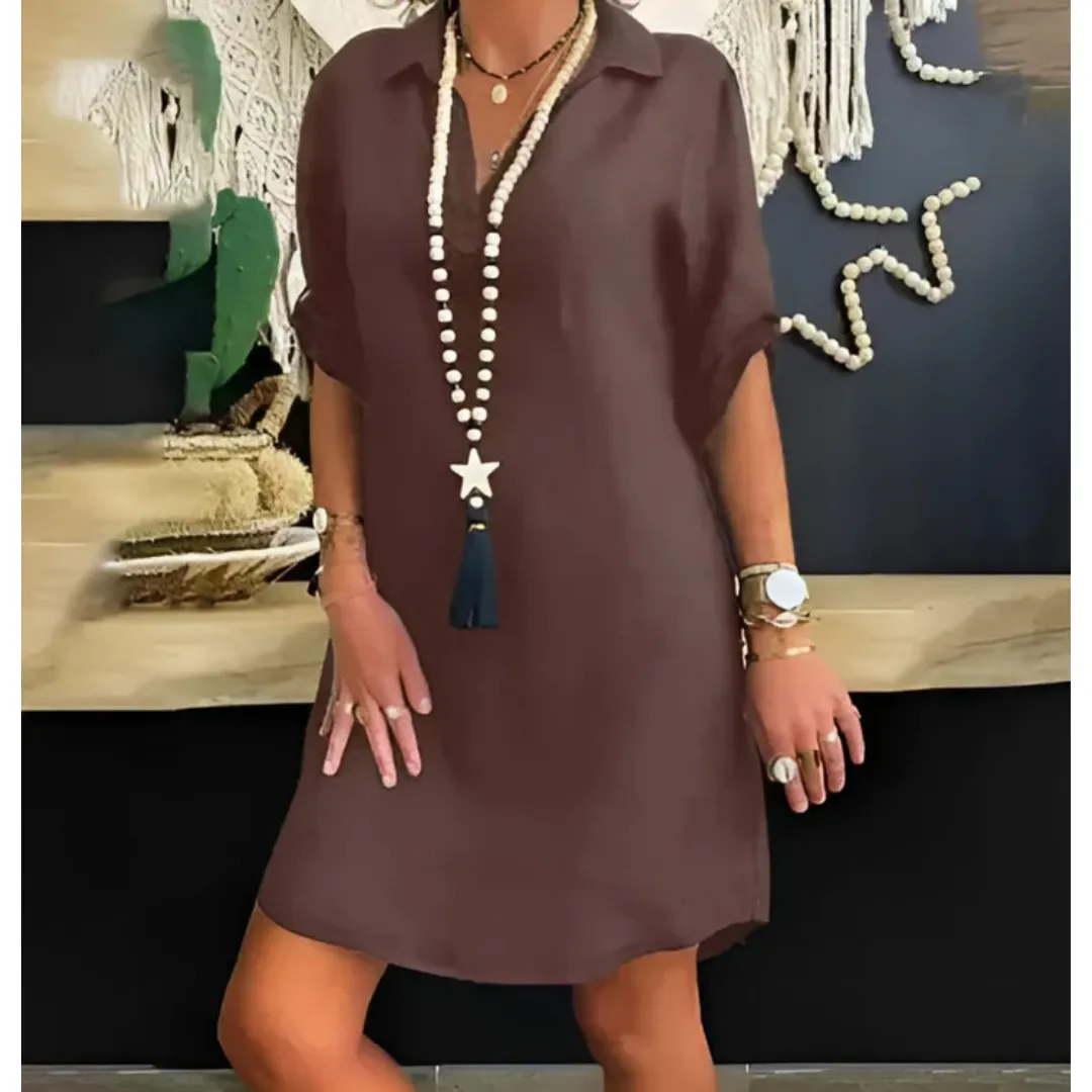 Women's Casual 3 4 Sleeve Shirt Dress | Midi