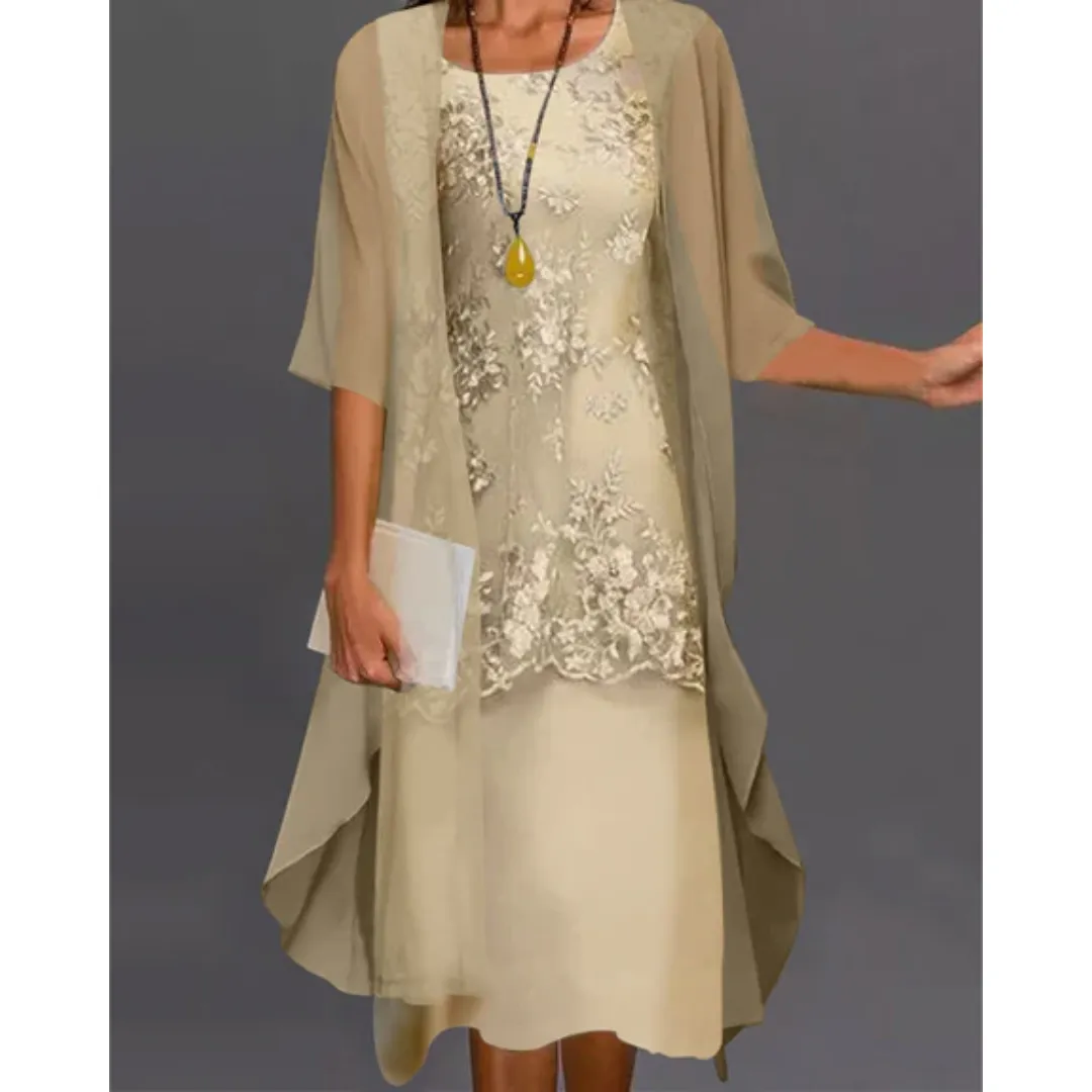 Women's Elegant Floral Wedding Guest Dress | Midi