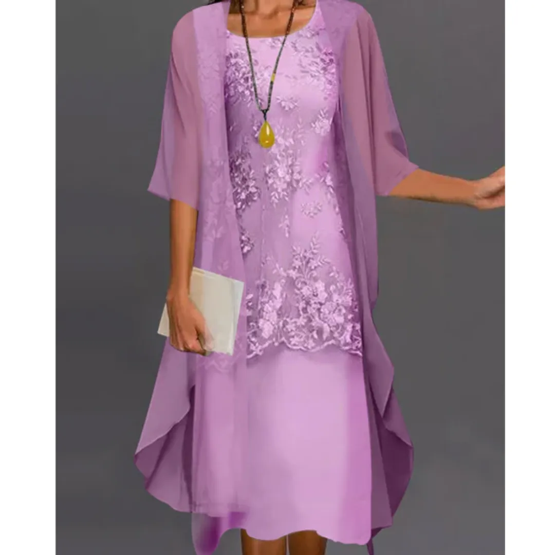 Women's Elegant Floral Wedding Guest Dress | Midi