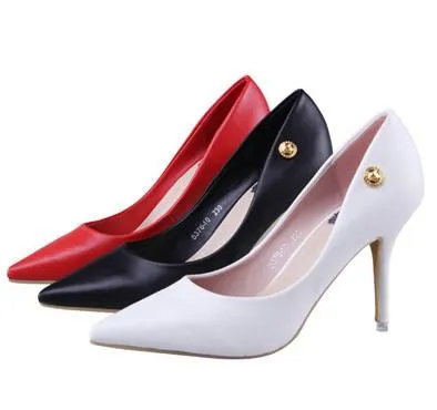 Women's Fashion Pointed Toe Thin Heels In 3 Colors