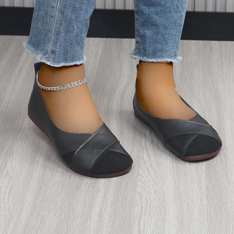 Women's Flats Loafers – Casual Barefoot Moccasins, Trendy Slip-On with Comfortable Low Heels, Elegant Spring Shoes