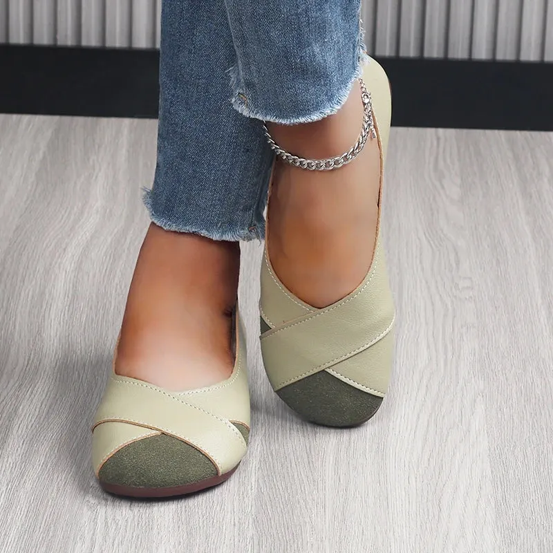 Women's Flats Loafers – Casual Barefoot Moccasins, Trendy Slip-On with Comfortable Low Heels, Elegant Spring Shoes