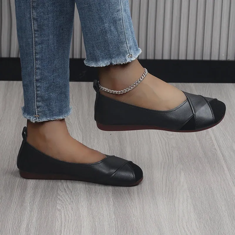 Women's Flats Loafers – Casual Barefoot Moccasins, Trendy Slip-On with Comfortable Low Heels, Elegant Spring Shoes