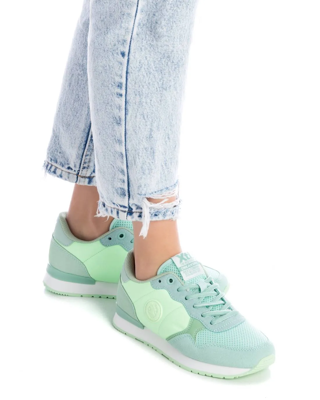 Women's Lace-Up Sneakers By XTI_141025_Turquoise/Aqua