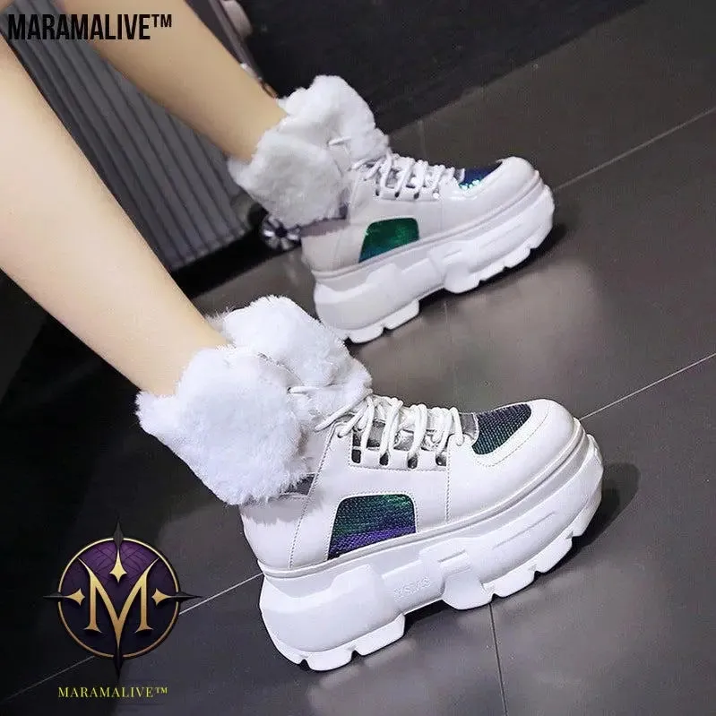 Women's Platform And Velvet Snow Boots