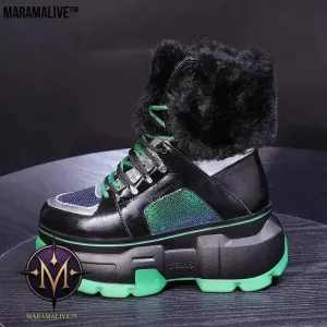 Women's Platform And Velvet Snow Boots