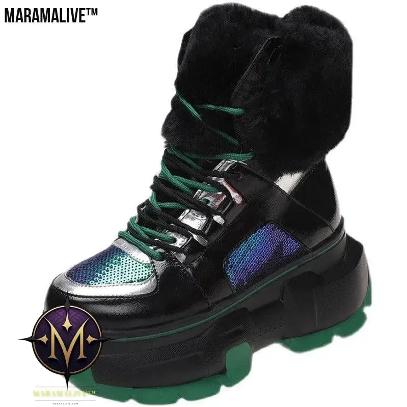 Women's Platform And Velvet Snow Boots