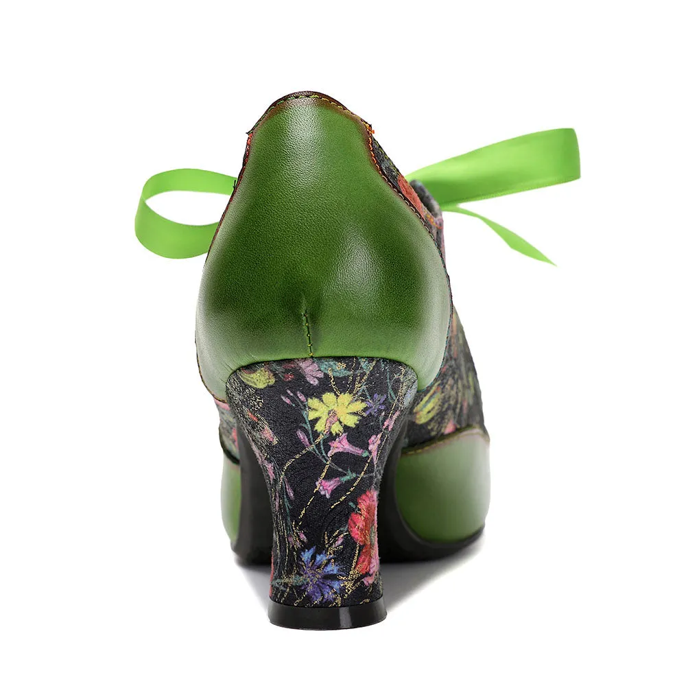 Women's Pumps Mary Jane Handmade Shoes Vintage Shoes Party Outdoor Daily Elegant Bohemia Heels