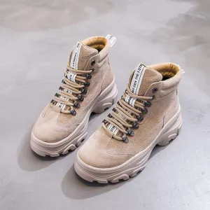 Women's Stylish Leather Platform Boots