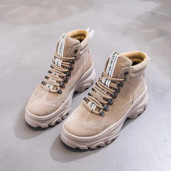 Women's Stylish Leather Platform Boots