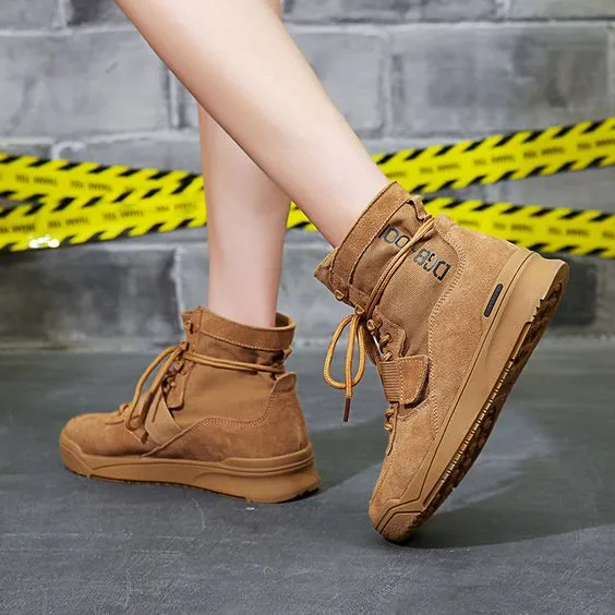 Women's Trendy High Top Leather Martin Boots