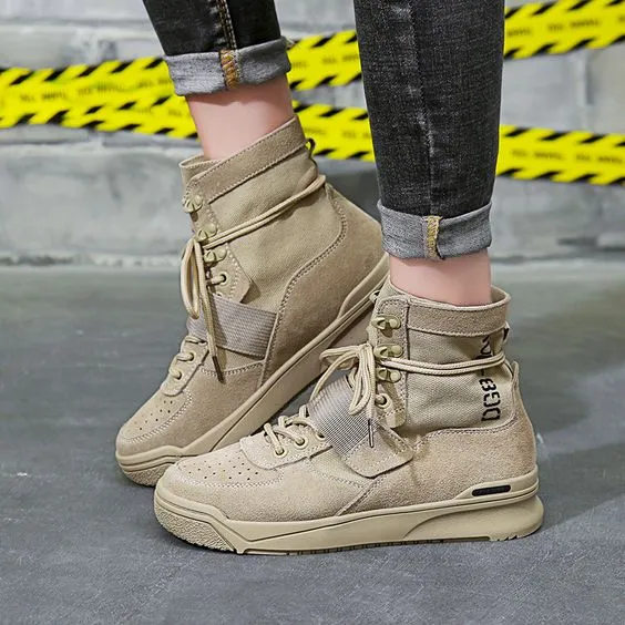 Women's Trendy High Top Leather Martin Boots