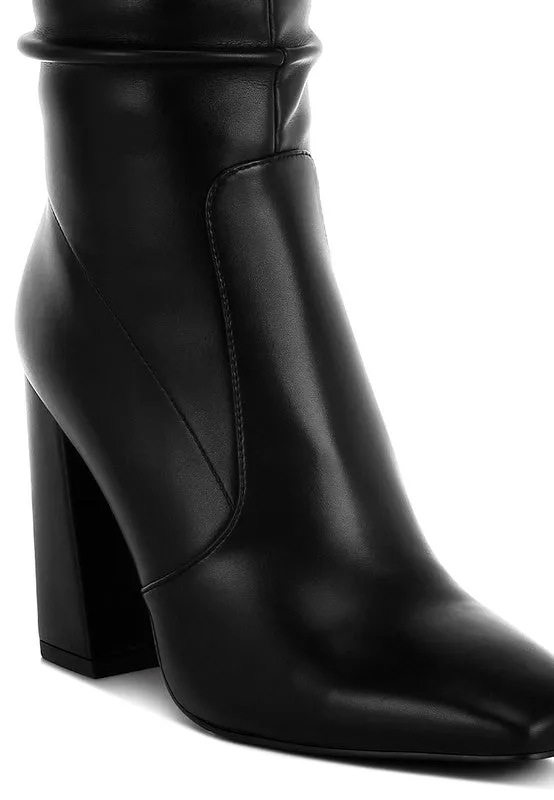 Yanir Slouchy Shaft 4" Heel Knee-High Boots