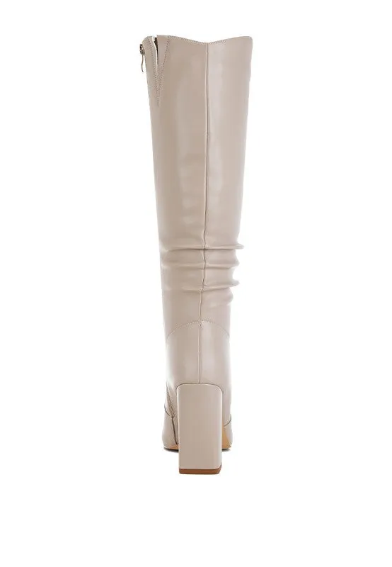 Yanir Slouchy Shaft 4" Heel Knee-High Boots