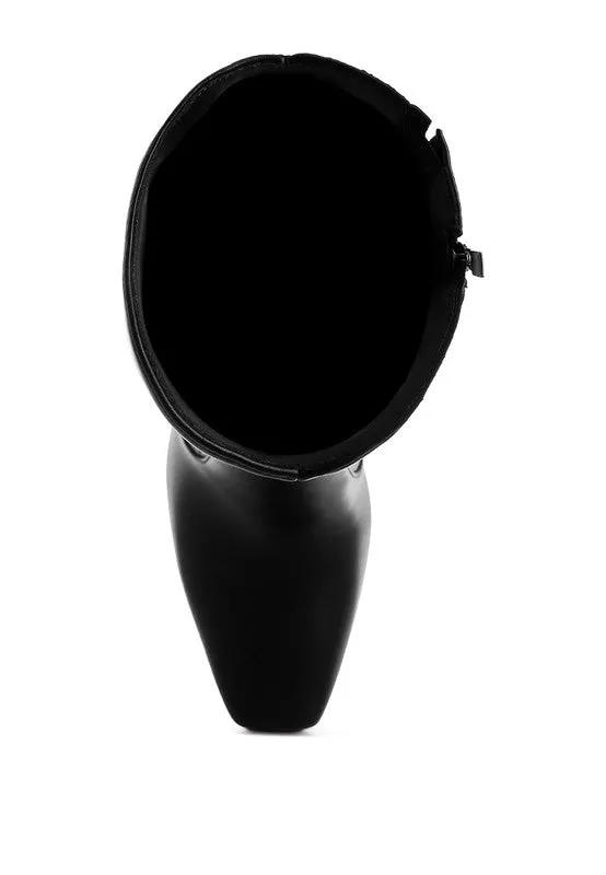 Yanir Slouchy Shaft 4" Heel Knee-High Boots
