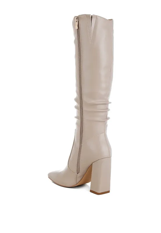 Yanir Slouchy Shaft 4" Heel Knee-High Boots