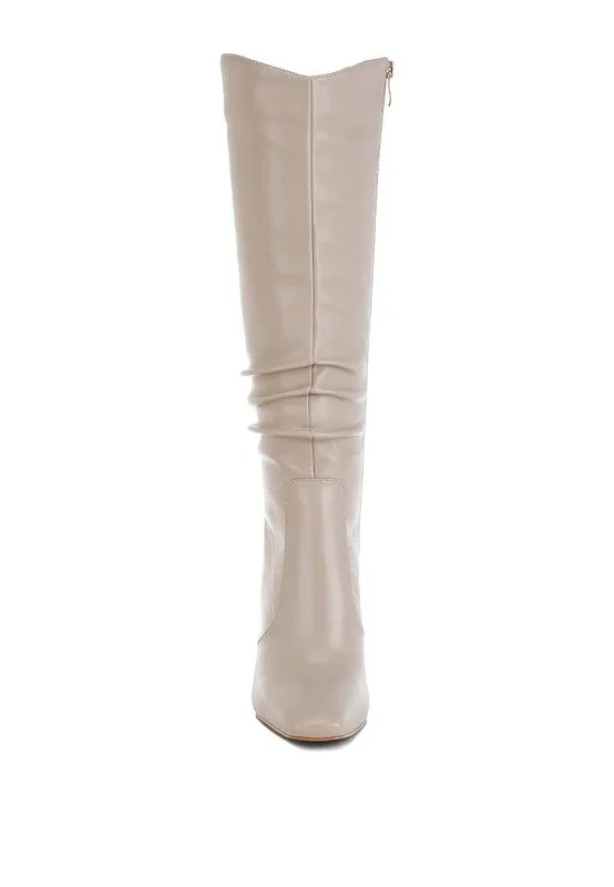 Yanir Slouchy Shaft 4" Heel Knee-High Boots