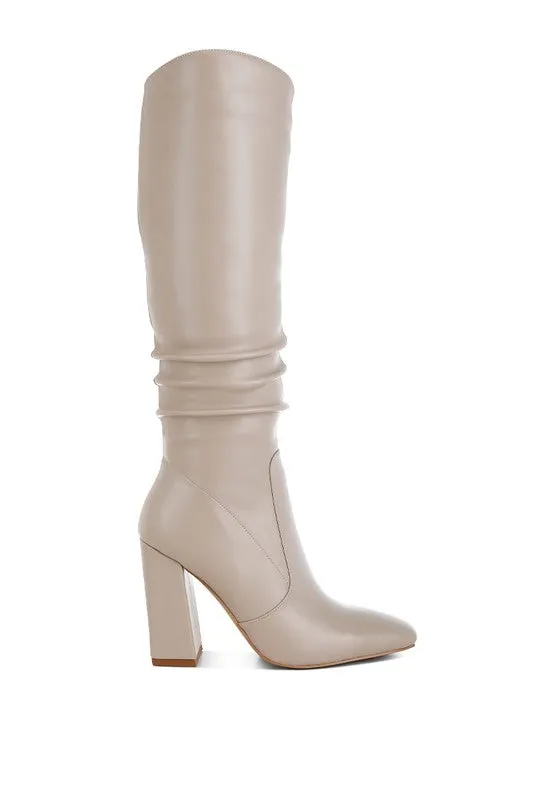Yanir Slouchy Shaft 4" Heel Knee-High Boots
