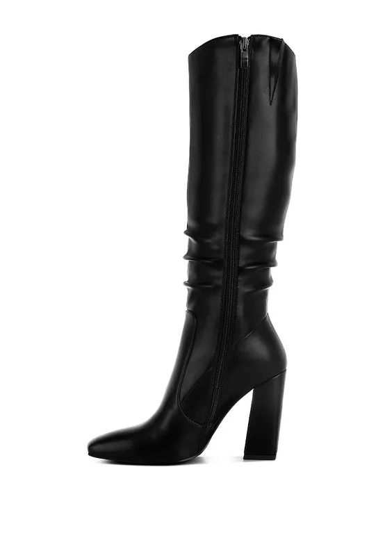 Yanir Slouchy Shaft 4" Heel Knee-High Boots